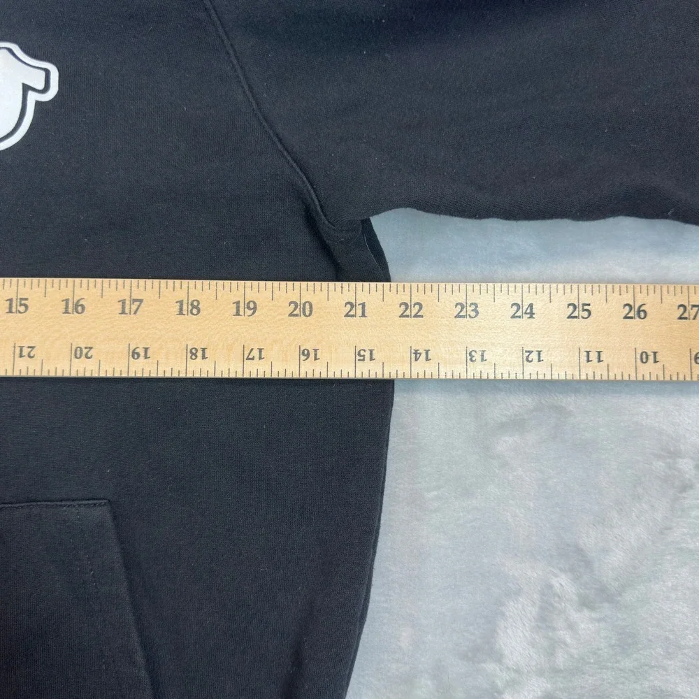 True Religion Zip Up Hoodie Mens Large Black Core Buddha Logo Sweatshirt 105621
